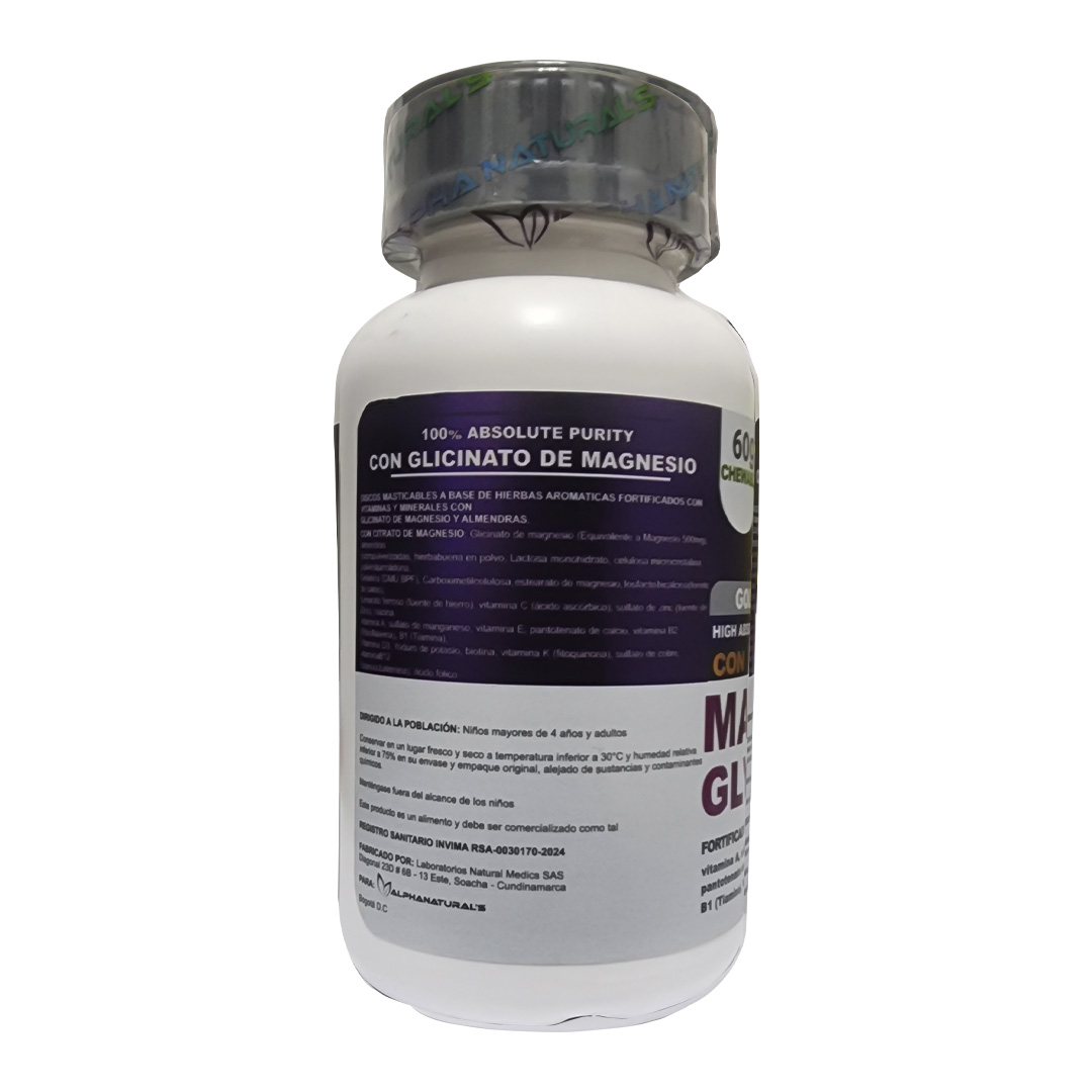 Miniatura 2 de GLICINATO DE MAGNESIO masticable X 60